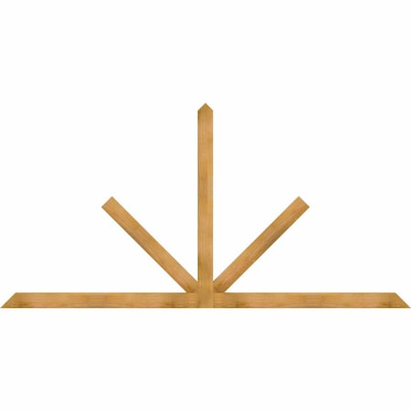 Ekena Millwork Saratoga Rough Sawn Timber Gable Bracket, Western Red Cedar, 108"W x 54"H x 2"D x 4"F, 12/12 Pitch GBW108X54X0204SAR00RWR